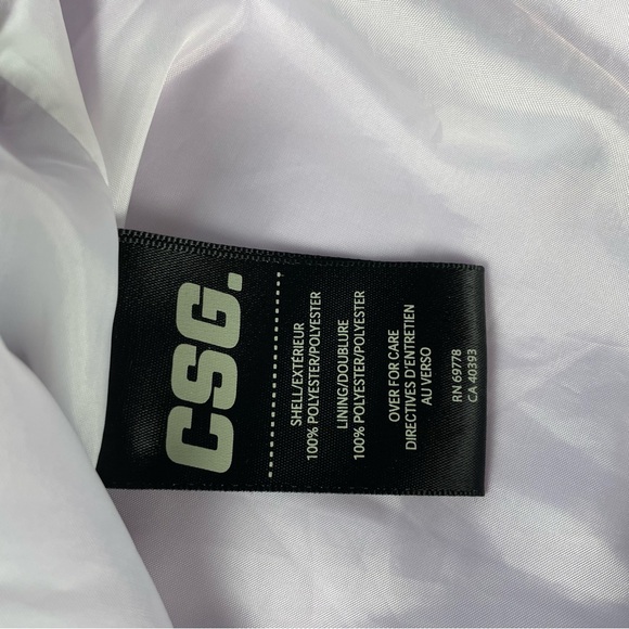 CSG Black White And Purple Full Zip Hooded Windbreaker Size Large - Picture 6 of 6